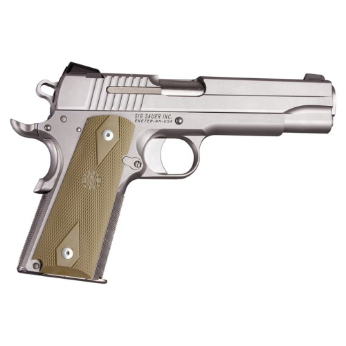 1911 Govt. Model: Checkered OverMolded Rubber Grip Panels - FDE