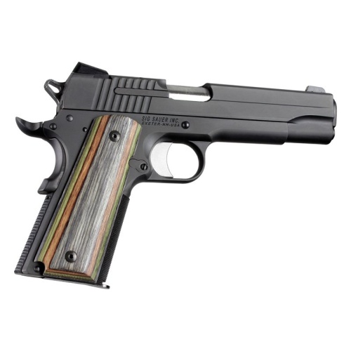 1911 Govt. Model: Smooth Hardwood Grip Panels - Lamo Camo